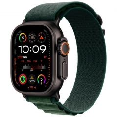 Apple Watch Ultra 2 GPS + Cellular, 49 мм, корпус из черного титана, ремешок Alpine зеленого цвета, размер L, MX4T3Q