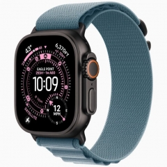 Apple Watch Ultra 3 GPS + Cellular, 49 мм Black Titanium Case with Light Blue Alpine Loop, M