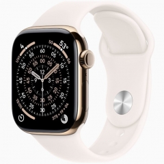 Apple Watch Series 11 GPS + Cellular, 46 мм Gold Titanium Case with Light Blush Sport Band, S/M