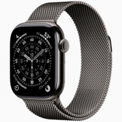 Apple Watch Series 11 GPS + Cellular, 42 мм Slate Titanium Case with Slate Milanese Loop