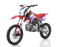 Питбайк Apollo RFZ START 125X-LE, 17/14 оранжевый (фара, электростартер)